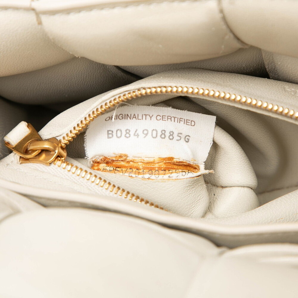 BOTTEGA VENETA White Leather Intrecciato Shoulder Bag - Picture 5 of 7